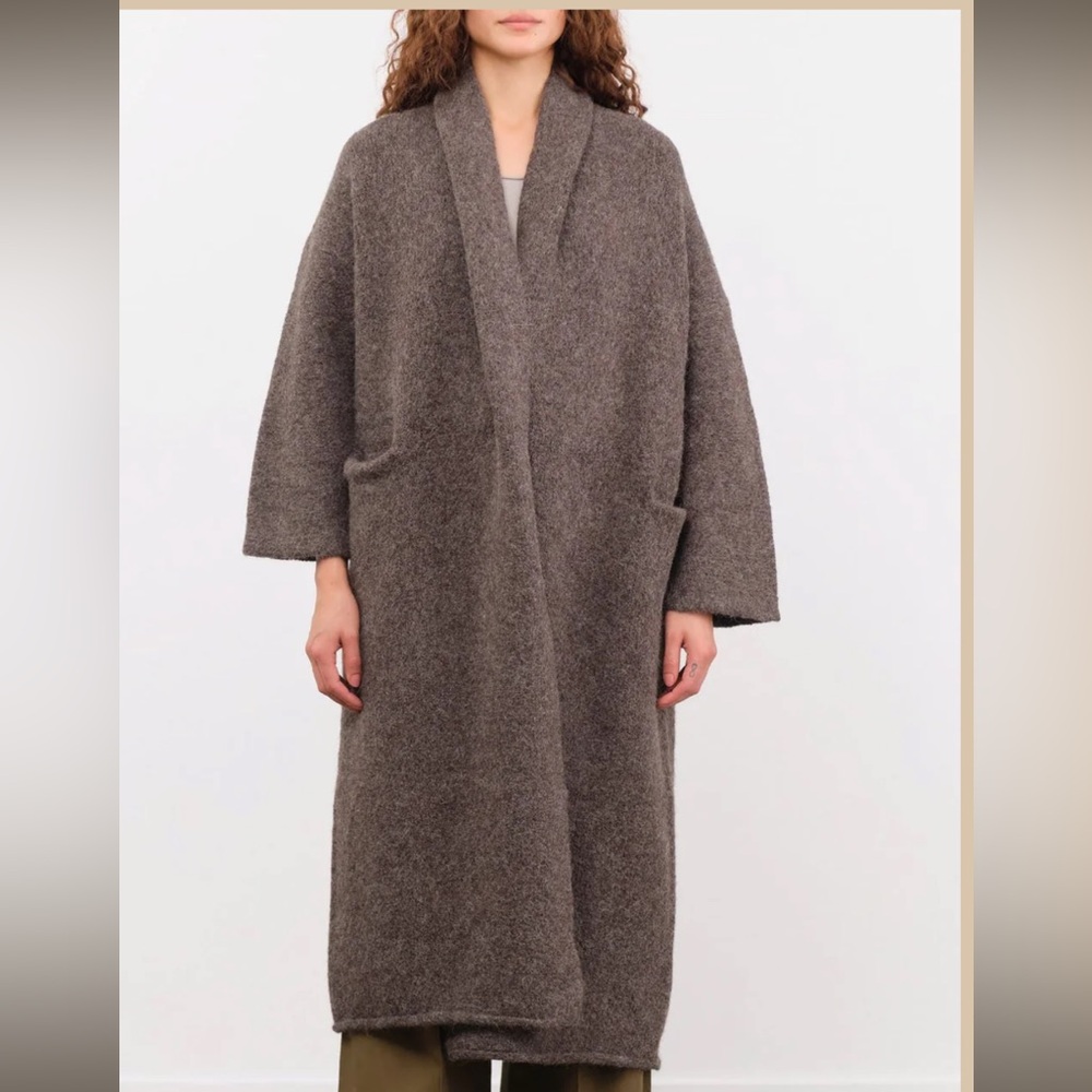 Lauren Manoogian long shawl cardigan in Soil